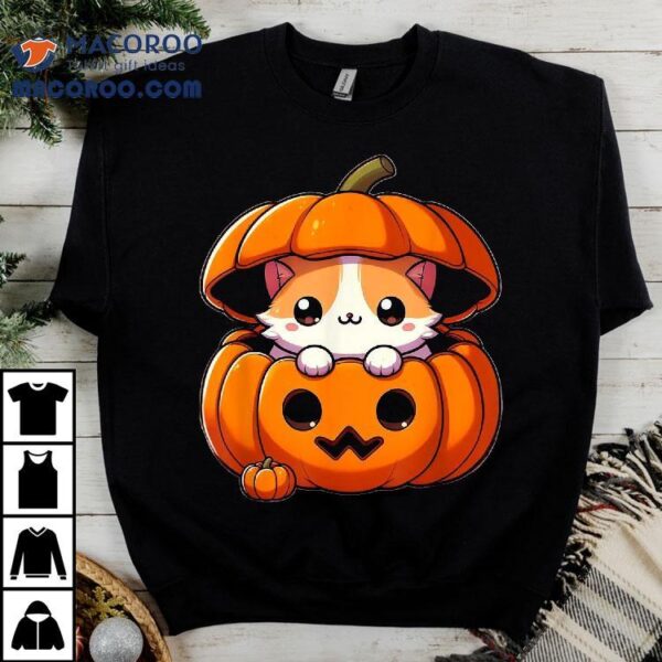 Cute Cat In A Pumpkin – Halloween Shirt