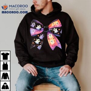 Cute Ghost Bow Coquette Halloween Spooky Season Wo Girls Tshirt