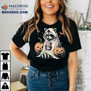 Cute Ghost Pumpkin Halloween Raccoon Costume Lovers Shirt