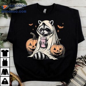 Cute Ghost Pumpkin Halloween Raccoon Costume Lovers Shirt