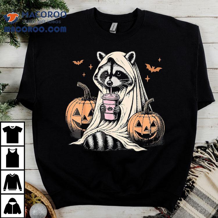 Cute Ghost Pumpkin Halloween Raccoon Costume Lovers Shirt Cute Ghost Pumpkin Halloween Raccoon Costume Lovers Shirt