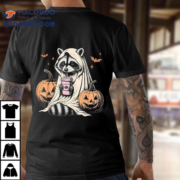 Cute Ghost Pumpkin Halloween Raccoon Costume Lovers Shirt Cute Ghost Pumpkin Halloween Raccoon Costume Lovers Shirt