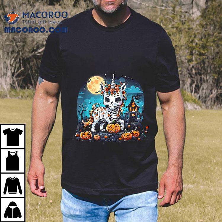 Cute Halloween Skeleton Unicorn Girls Witchy Shirt Cute Halloween Skeleton Unicorn Girls Witchy Shirt