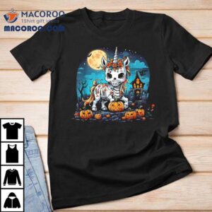 Cute Halloween Skeleton Unicorn Girls Witchy Shirt 3 Cute Halloween Skeleton Unicorn Girls Witchy Tshirt