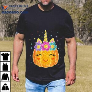 Cute Unicorn Pumpkin Halloween Costume For Girl Kids Toddler Shirt
