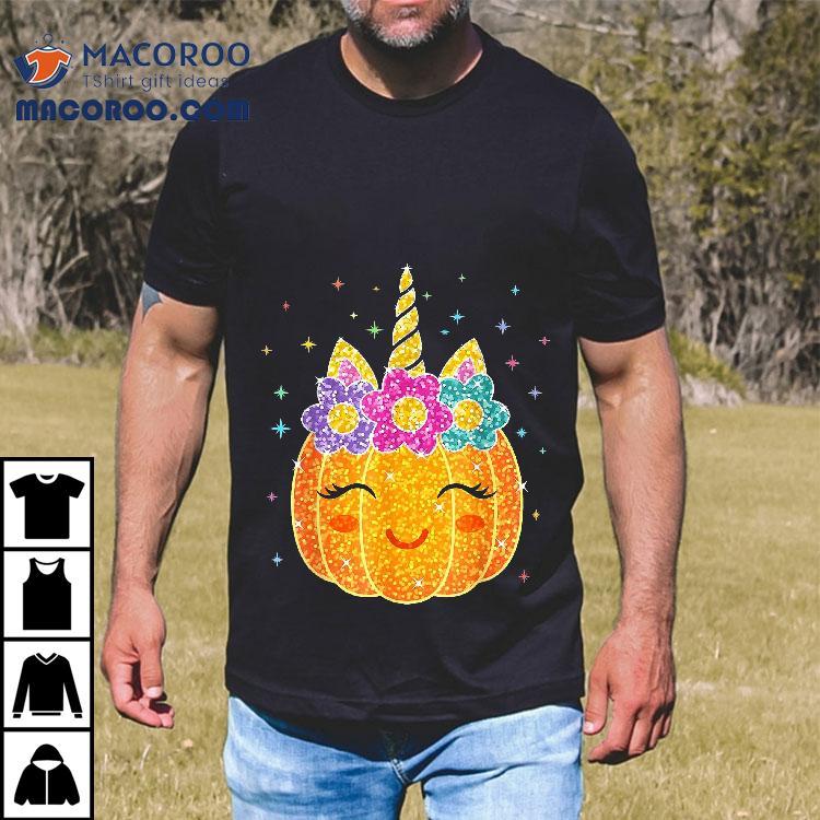 Cute Unicorn Pumpkin Halloween Costume For Girl Kids Toddler Shirt Cute Unicorn Pumpkin Halloween Costume For Girl Kids Toddler Shirt