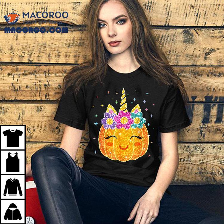 Cute Unicorn Pumpkin Halloween Costume For Girl Kids Toddler Shirt Cute Unicorn Pumpkin Halloween Costume For Girl Kids Toddler Shirt
