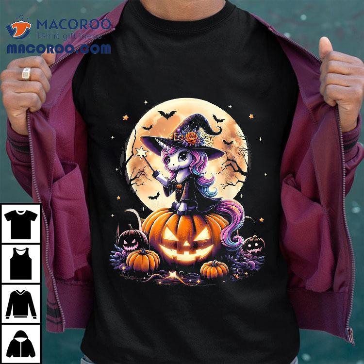 Cute Unicorn Witch Pumpkin Halloween Shirts Girls Daughter Shirt Cute Unicorn Witch Pumpkin Halloween Shirts Girls Daughter Shirt