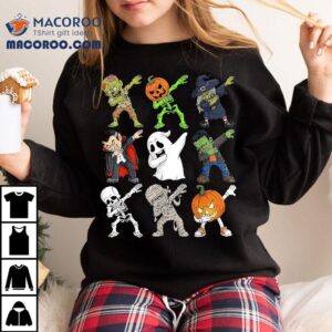 Dabbing Halloween Skeleton Zombie Scary Pumpkin Vampire Boys Shirt