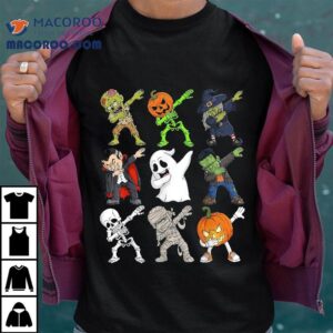 Dabbing Halloween Skeleton Zombie Scary Pumpkin Vampire Boys Tshirt