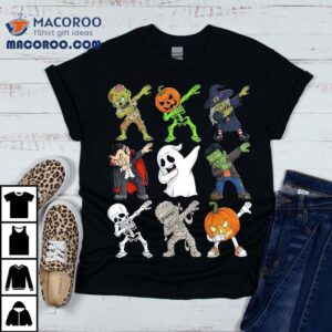 Dabbing Halloween Skeleton Zombie Scary Pumpkin Vampire Boys Tshirt