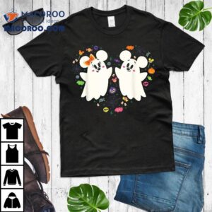 Disney Mickey And Minnie Cute Little Ghosts Halloween Hear Tshirt