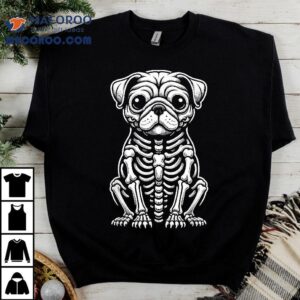 Dog Pug Skeleton Halloween Shirt