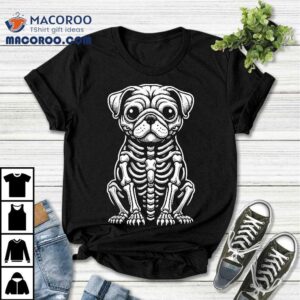 Dog Pug Skeleton Halloween Shirt