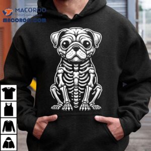 Dog Pug Skeleton Halloween Tshirt