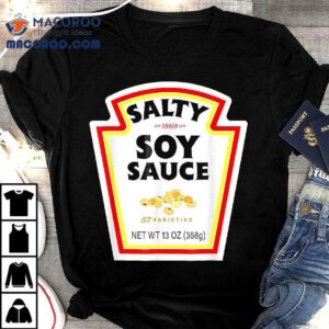Easy Halloween Matching Costume Salty Soy Sauce Bottle Label Tshirt