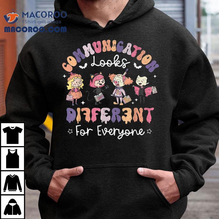 Everyone Communicates Differently Halloween Speech Therapy Shirt Everyone Communicates Differently Halloween Speech Therapy Shirt