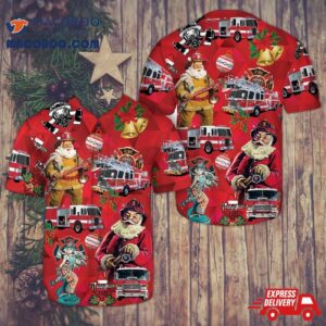 Firefighter Fire Truck Christmas Baseball Jersey