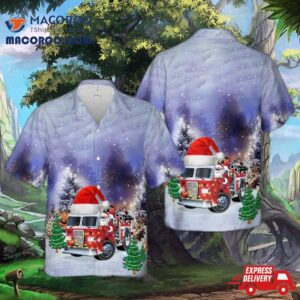 Firefighter Fire Truck Christmas Hawaiian Shirt