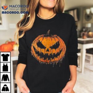 Front And Back Halloween Pumpkin Head Big Ween Energy Spooky Shirt