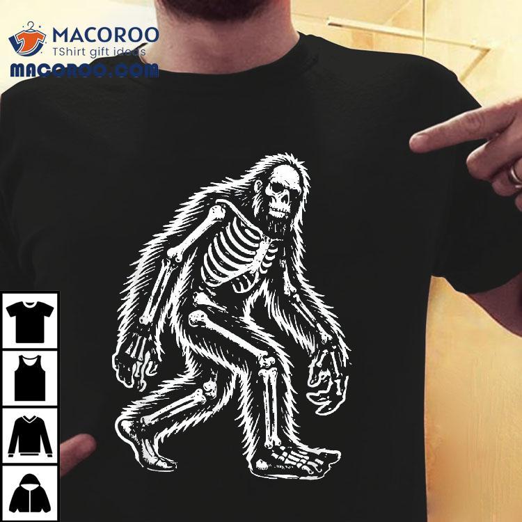 Funny Bigfoot Sasquatch Halloween Skeleton Kids Shirt Funny Bigfoot Sasquatch Halloween Skeleton Kids Shirt