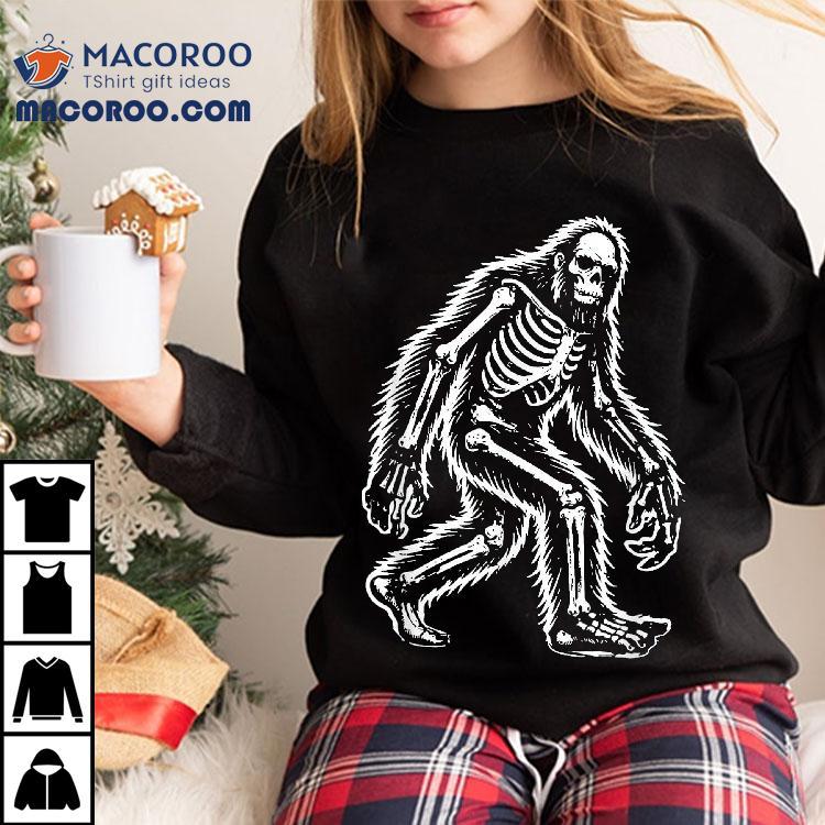 Funny Bigfoot Sasquatch Halloween Skeleton Kids Shirt Funny Bigfoot Sasquatch Halloween Skeleton Kids Shirt