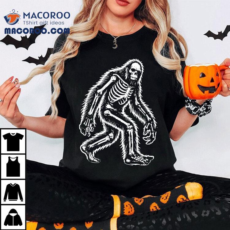 Funny Bigfoot Sasquatch Halloween Skeleton Kids Shirt Funny Bigfoot Sasquatch Halloween Skeleton Kids Shirt