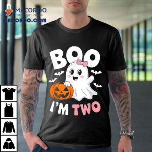 Funny Ghost Boo I M Two Years Nd Birthday Toddler Halloween Tshirt