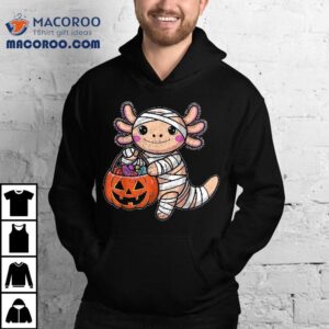 Funny Halloween Girls Toddler Kids Mummy Axolotl Shirt