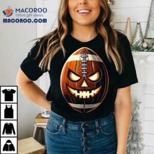 Funny Halloween Jack O Lantern Football Player Coach Pitcher Tshirt