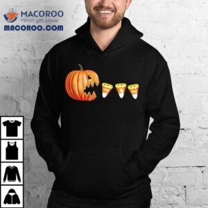 Funny Halloween Pumpkin Jack O Lantern Eating Candy Corn Shirt
