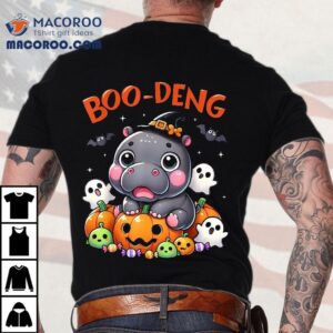 Funny Moo-deng Baby Pygmy Hippo Bouncy Pig In Thai Halloween Shirt
