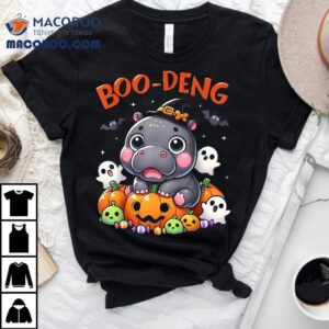 Funny Moo-deng Baby Pygmy Hippo Bouncy Pig In Thai Halloween Shirt
