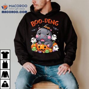 Funny Moo Deng Baby Pygmy Hippo Bouncy Pig In Thai Halloween Tshirt