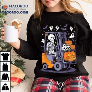 Funny Skeleton Forklift Operator Spooky Halloween Costume Shirt