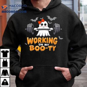 Ghost Gym Exercise Working On My Booty Halloween Workou Tshirt