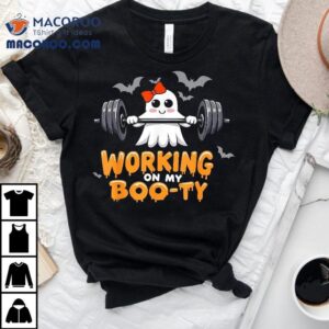 Ghost Gym Exercise Working On My Booty Halloween Workou Tshirt