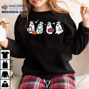 Ghost Nurses Halloween Crew Funny Costume Scrub Shirt