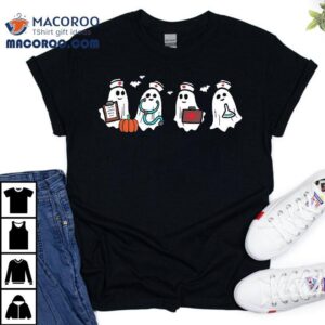 Ghost Nurses Halloween Crew Funny Costume Scrub Shirt