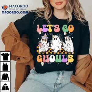 Groovy Boo Lets Go Ghouls Halloween Ghost Girls Kids Shirt
