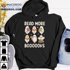 Groovy Halloween Ghost Read More Boooooks Librarian Teacher Shirt
