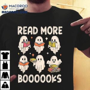 Groovy Halloween Ghost Read More Boooooks Librarian Teacher Shirt