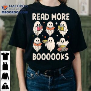 Groovy Halloween Ghost Read More Boooooks Librarian Teacher Tshirt
