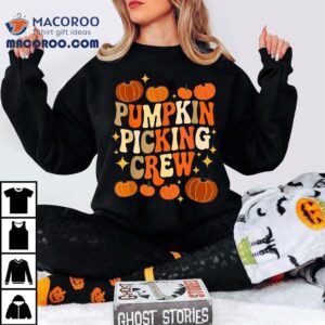 Groovy Pumpkin Picking Crew Matching Family Tee Autumn Shirt