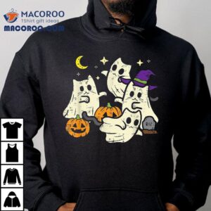 Halloween Black Cats Ghosts Costume Girls Kids Toddler Shirt