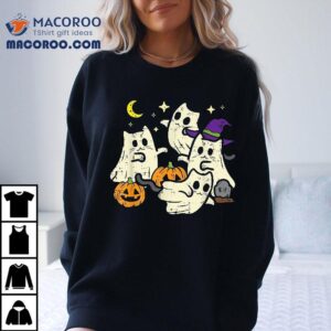 Halloween Black Cats Ghosts Costume Girls Kids Toddler Shirt
