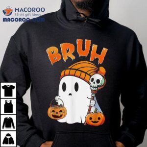 Halloween Bruh Ghost Boo Pumpkin Boys Kids Shirt