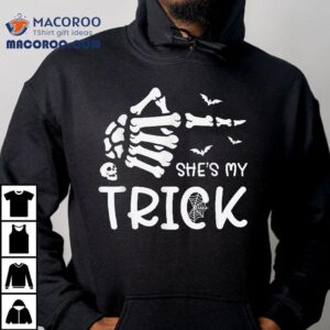 Halloween Costume Couples She S My Trick Skeleton Hand Tshirt