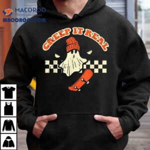 Halloween Creep It Real Ghost Skater Costume Boys Kids Tshirt