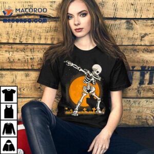 Halloween For Boys Kids Girl Dabbing Skeleton Costume Tshirt